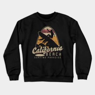 California Beach Surfing Paradise T-Shirt Design Crewneck Sweatshirt
